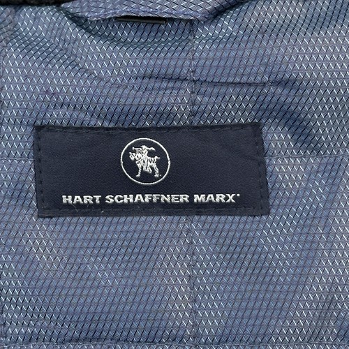 Hart Schaffner Marx Jacket Mens Medium Navy Wool Cashmere Bomber Quilt Lined - Picture 5 of 11