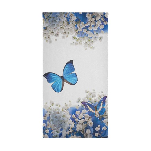 Blue Butterfly Hand Towels for Bathroom Set of 2 Soft Absorbent Spring White ... - Picture 6 of 7
