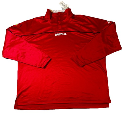 #ad #ad Adidas Louisville Cardinals AEROREADY 1 4 Snap Pullover Jacket XL NWT Red $55.00