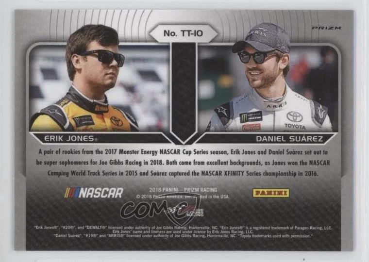 2018 Panini Prizm Team Tandems Silver Prizm Erik Jones Daniel Suarez #TT-10 - Image 2 of 2