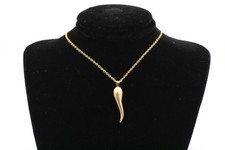 Vintage 1990  s 14K Yellow Gold Italian Horn Cornicello Good Luck Pendant