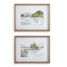 Uttermost - Serene Lake - Framed Print (Set of 2)-20.25 Inches Tall and 26.25