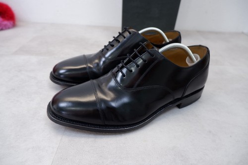 Loake Mens Brogue Shoes Size Uk 8 G Eu 42 Black Poloshed Leather 200B NEW - Picture 5 of 11