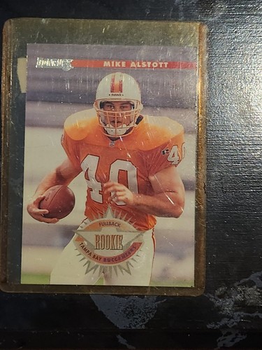 Mike Alstott signed Autogramm Tampa Bay Karten mit Plakette - Bild 4 von 4