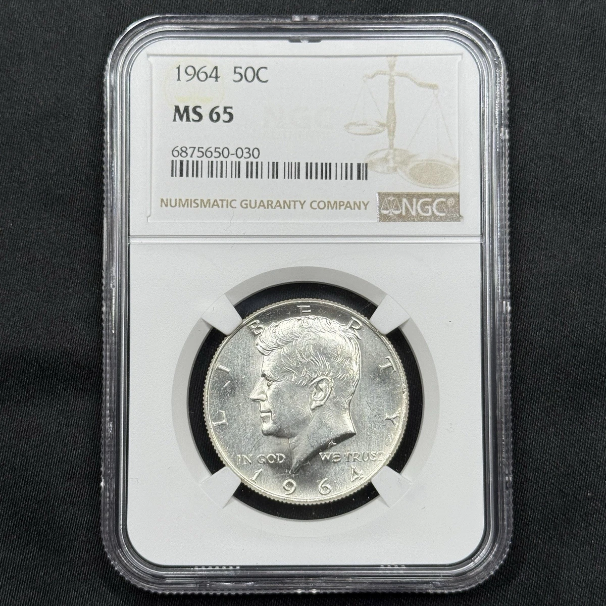 アメリカ　銀貨　1964　ケネディハーフダラー　NGC MS 65 トーン 25+ MS 65 Graded 1964 Kennedy US Half Dollars (1964-Now) for sale