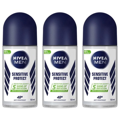 3-PACK Nivea Men Sensitive Protect Roll-On Antiperspirant 50 ml
