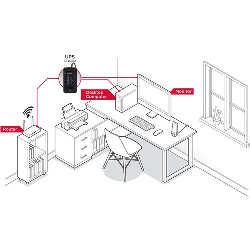 CyberPower SE450G1-R 450VA/260W USV-System, 8 Steckdosen, schwarz - zertifiziert generalüberholt - Bild 9 von 10