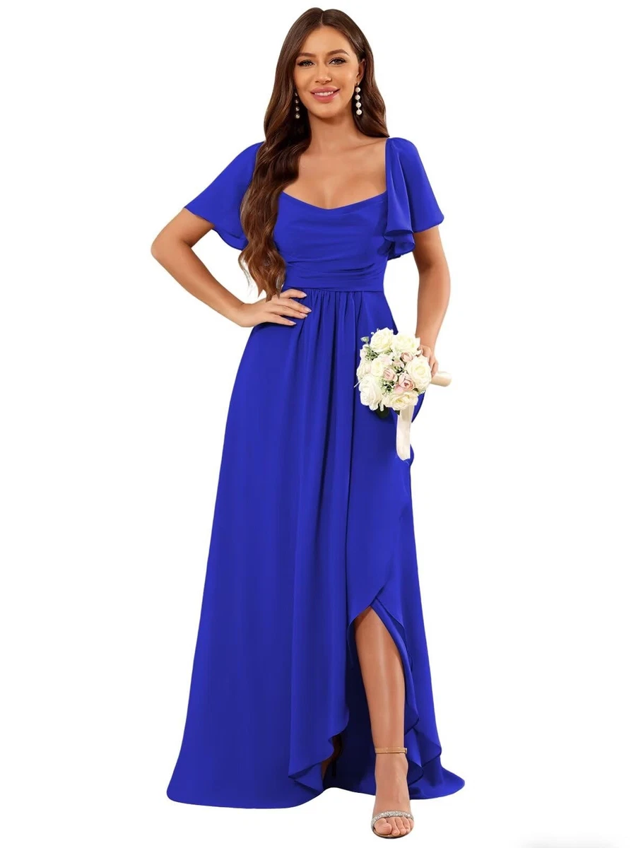Royal Blue Chiffon Bridesmaid Dress in Bridesmaids' & Formal Dresses for  sale | eBay UK