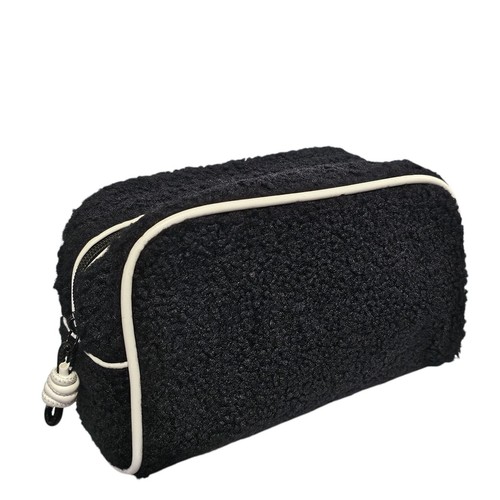 Bluemercury Sherpa Kosmetiktasche Kosmetik Reise Etui Kulturbeutel Organizer Schwarz Weiß - Bild 4 von 8