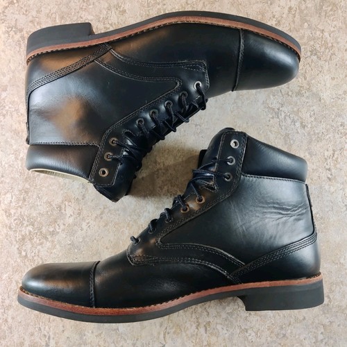 Timberland Boots Abington Toe Black Leather Vibram Mens 10.5 M * Tried On * New - Picture 2 of 12