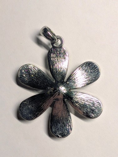 LIA SOPHIA Abalone Flower Pendant Silver Tone - Picture 2 of 3