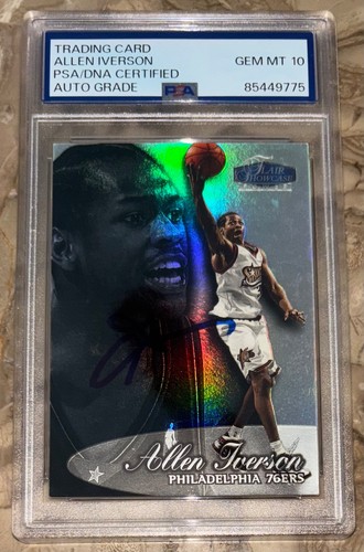 1998-99 Flair Showcase Power Row 3 #6 Allen Iverson Signed Card PSA 10 Auto - Picture 1 of 2