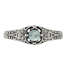 Natural Aquamarine - Brazil 925 Sterling Silver Ring s.8 Jewelry R-1172