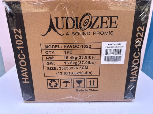 Audiozee Havoc HV-1022 10" Dual 2 Ohm Auto Subwoofer - 1600 W RMS / 3200 W Max - Bild 11 von 12