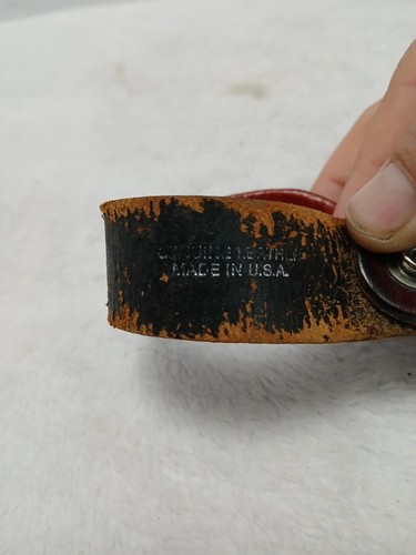 ​Vintage Porte-clés Porte-clés Boucle Ceinture Cuir Rouge Made in USA - Photo 5/6
