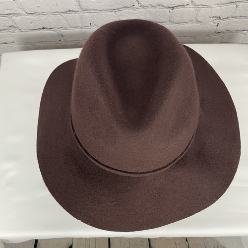Cappello Fedora J.Crew Marrone 100% Lana Feltro Tesa Larga Floppy Boho Tesa Larga Nuovo con etichette M/L - Foto 7 di 8