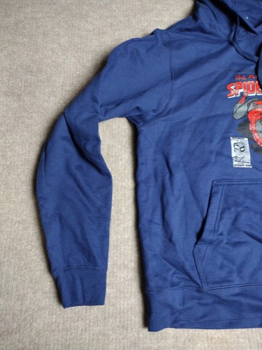Marvel Spider-Man Comic Book Graphic Sweatshirt Blue Small Pullover Hoodie - Picture 4 of 12