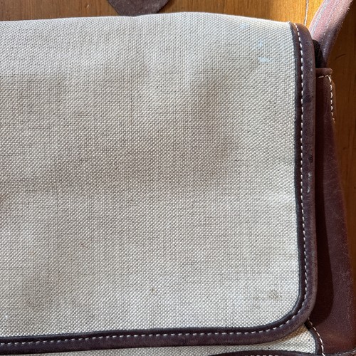 Coach Vintage Bleeker Flap Canvas /Dark Brown Leather Shoulder Bag Purse #6114 - Picture 3 of 20