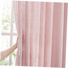  Linen Semi Sheer Curtains 52"W x 84"L (Pack of 2) Grommet | Coral/ Blush Pink