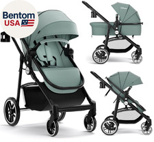 2 in 1 Baby Stroller, High Landscape Infant Stroller Reversible Bassinet Pram,