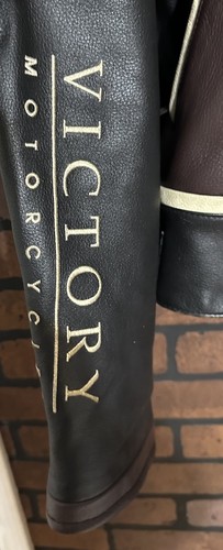 VICTORY MOTORCYCLES LEATHER JACKET PADDED ELBOWS SIZE LARGE HARLEY HONDA YAMAHA - Picture 4 of 7