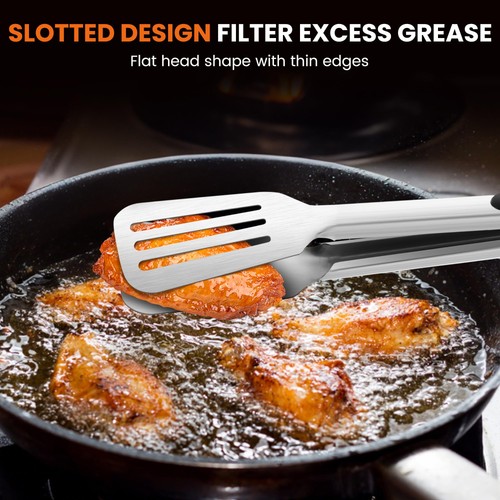 Kitchen Tongs for Cooking,Stainless Steel Spatula Tongs Locking Metal Tongs f... - Picture 4 of 7
