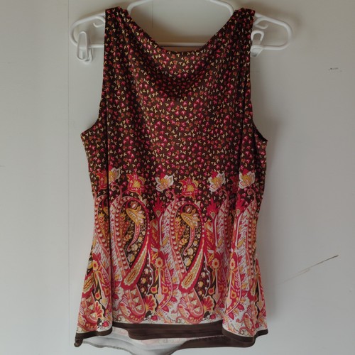 Talbots Womens Top Multicolor Size Small Sleeveless Tank V-Neck Pure Silk-flaw - Picture 6 of 7