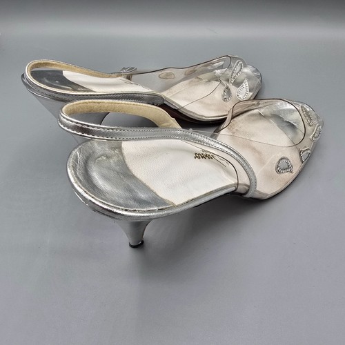 Vintage 1970s/1980s John Jerro Rhinestone Paisley Slingback Disco Heels (10AA) - Picture 11 of 15