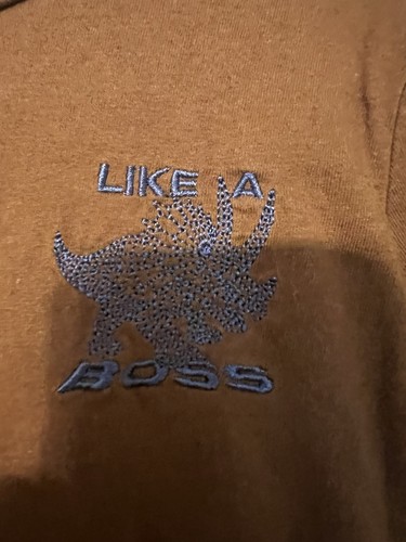 Like A Boss Brown T-Shirt with Dinosaur Boys Size 4-5 - Picture 2 of 4