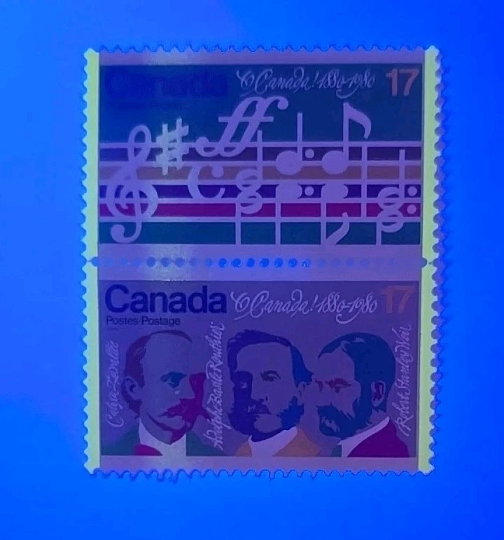 Canada Ghost Tag Bar Dot On Moustache Scott 858ai O'Canada Centenary 1980 VF MH - Image 2 of 2