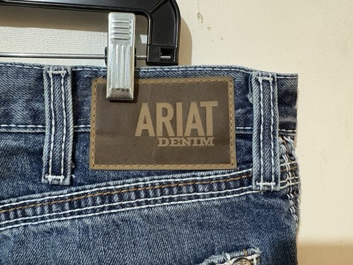 Ariat M4 Jeans Mens 38x30 Blue Medium Faded Relaxed Boot Cut Durango Coltrane - Picture 9 of 17