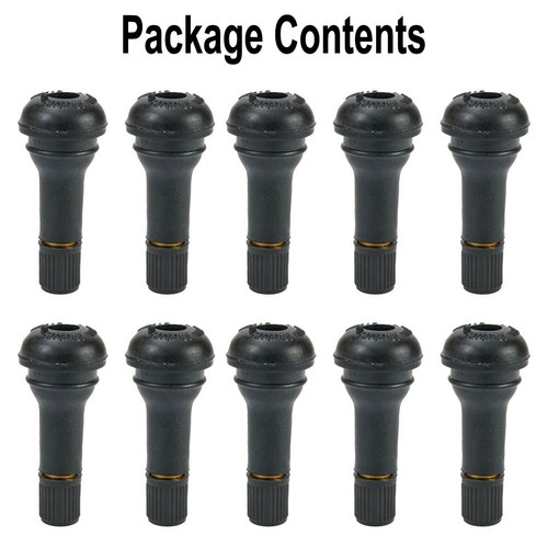 Valve Stems Rubber SET Snap In Type 10Pcs Black Cap Exterior TR413 Tubeless Tyre - Picture 12 of 12