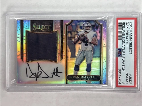 PSA 8 2016 Panini Select #JSDP Dak Prescott Jersey AUTO #/99