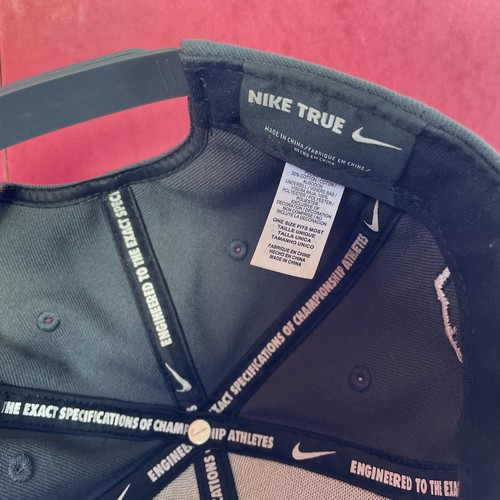 Nike True Snapback Mütze Flat Bill Cap grau auf schwarz Big Swoosh Logo verstellbar - Bild 8 von 8