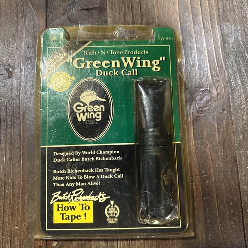 Vintage Rich-N-Tone Green Wing Duck Call mit Klebeband Butch Richenback