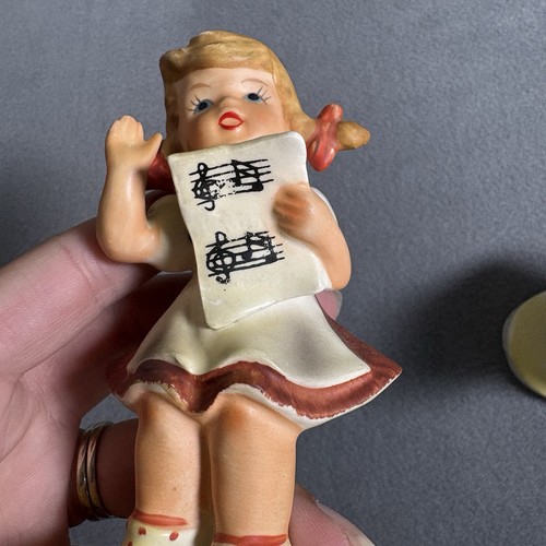 Lefton Mädchen mit Spielzettel Porzellanfigur handbemalt 5 cm groß - Bild 5 von 5