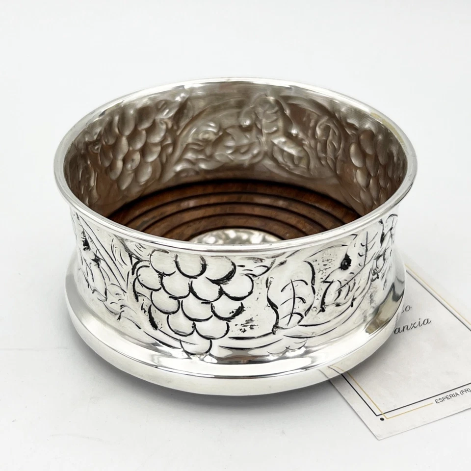 Sottobottiglia da tavola in argento sheffield silver plated vintage stile antico - Immagine 2 di 4