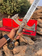 Royal Templar Knight Sword  Medieval Collection Premium Anduril LOTR  w Scabbard