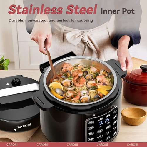 Olla De Presion 6qt Digital Electrica Multiuso Acero Inoxidable Grande En Oferta - Foto 3 di 12