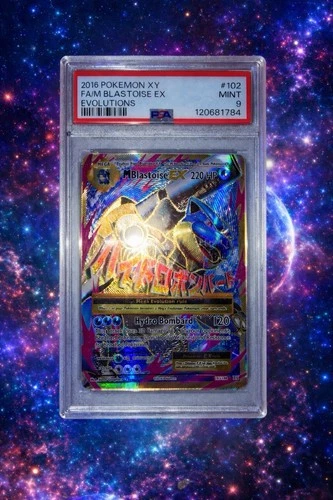 Pokémon TCG M Blastoise EX 102/108 Evolutions Ultra Rare Full Art PSA 9 Holo
