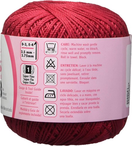 Aunt Lydia's Fashion Crochet Thread Size 3-Scarlet 182-6 - Picture 4 of 5