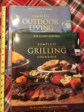 Lot/2 Williams-Sonoma Complete Grilling Cookbook & Complete Outdoor Living  VGC!