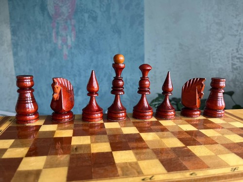 Großes UdSSR Vintage Schachspiel aus Holz. - Bild 1 von 24