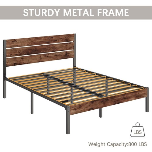 Queen Bed Frame with Headboard and Footboard, with Under Bed Storage, All-Met... - Picture 7 of 7