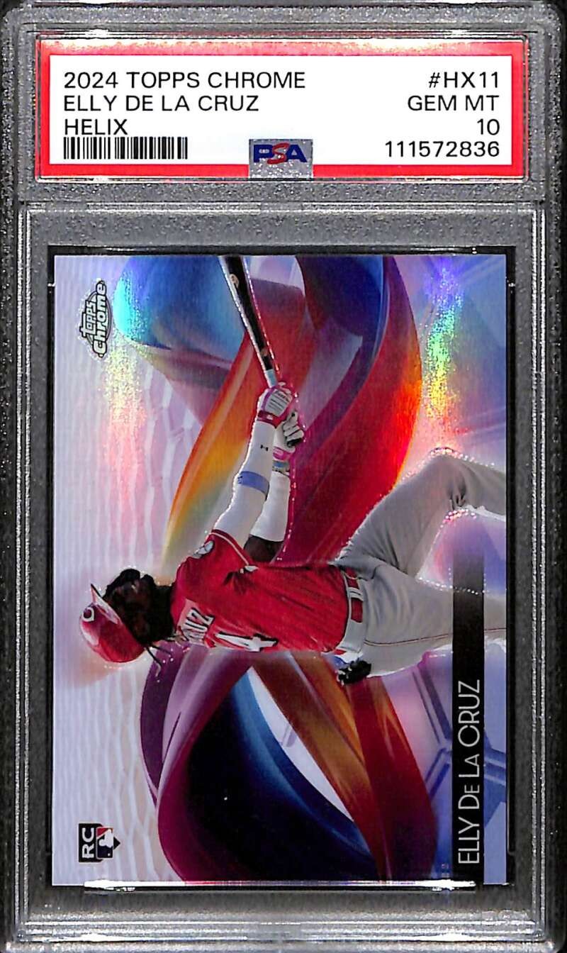 2024 Topps Chrome Helix hx11 Elly De La Cruz Rookie RC PSA 10 GEM MT