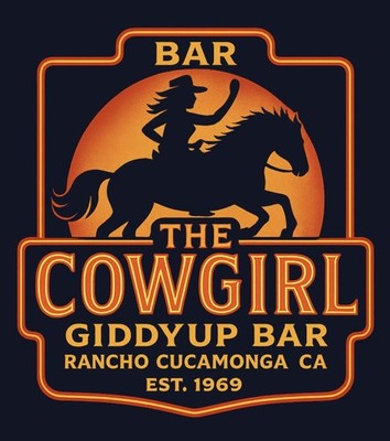 The Cowgirl Giddy Up Bar Tee Black M L XL Rancho Cucamonga Crafted In House USA