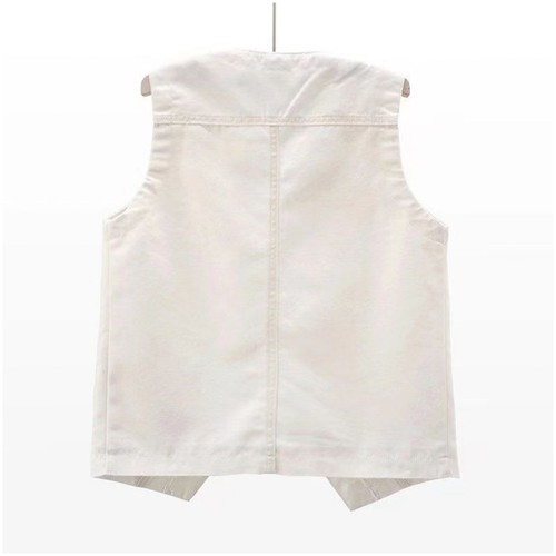 Gilet donna denim cropped top casual bottoni smanicato jeans giacca gilet - Foto 9 di 31