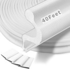 40 Feet Long Reach Weather Stripping Door Seal Strip with 4 PCS 40Ft, White 