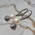 925 Thailand Pearl dangle Earrings Modern John Hardy Jai Sterling Silver