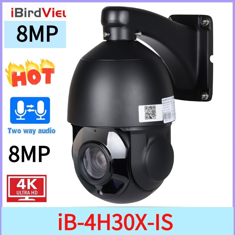 iBirdView 8MP 4K 30x Zoom Hikvision Kompatibel 2-Wege Audio POE IP IR PTZ Kamera